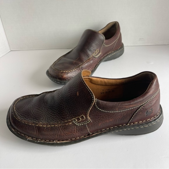 Born M6179 Men's Brown Leather Slip-On Shoes Size 10 - Picture 2 of 14